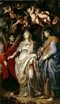  Nereus Oil Painting - St Domitilla with St Nereus and St Achilleus Peter Paul Rubens